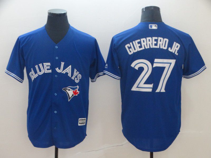 Men Toronto Blue Jays #27 Guerrero jr Blue Game MLB Jersey